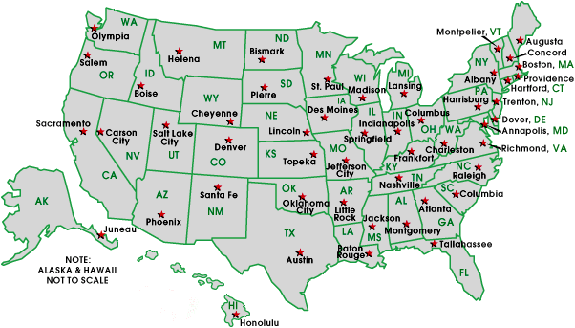 Enchanted Learning- US States · 50 States · Stately Knowledge